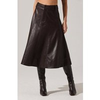 ASTR the Label | Zhuri Faxu Leather Midi Skirt in Dark brown | Size S | ASTR The Label (US)
