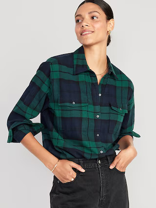 Loose Flannel Shirt for Women | Old Navy (US)