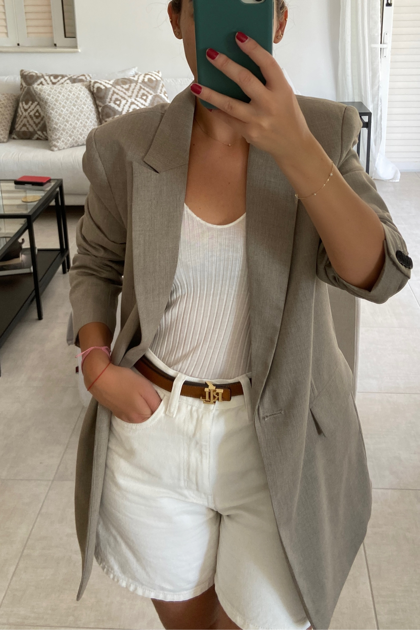 Blazer,shorts,autumn style,autumn outfit,fall outfit,minimal outfit,COS denim shorts, Ralph Lauren reversible belt #competition

#LTKunder50 #LTKSeasonal #LTKstyletip