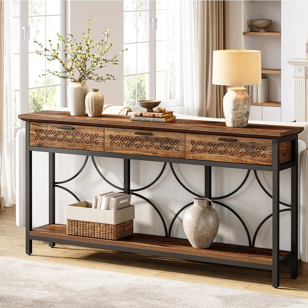 70.8" Console Table with 3 Drawers and Shelves | Wayfair North America