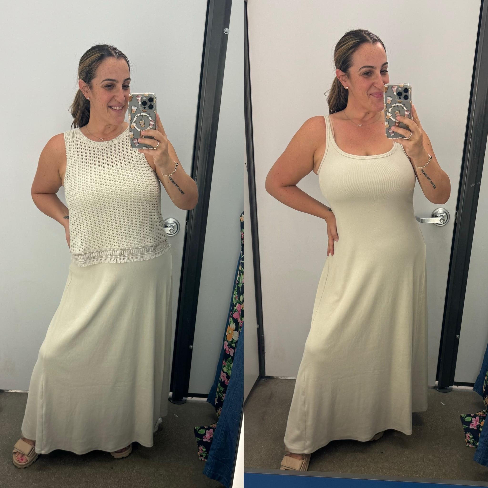 Ribbed stretchy maxi dress! Paired it with a crochet top over. Wearing size large in both. 

#LTKover40 #LTKstyletip #LTKmidsize
