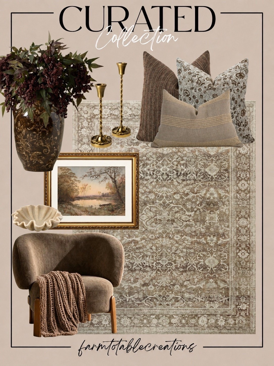 The Curated Home Edit You’ll Want To Save

Warm neutrals, rich textures, vintage-inspired details, and cozy layers come together for that collected-over-time look. From the statement rug and pillows to the brass accents, artwork, cozy chair, and finishing touches, these pieces make it easy to create a home that feels warm, timeless, and inviting.

Shop the curated collection to recreate the look.

Follow @farmtotablecreations on Instagram for more home finds and styling inspiration.

#HomeDecor #HomeInspiration #CozyHome #NeutralHome #FallHomeDecor #LivingRoomDecor #InteriorStyling #CuratedHome #VintageInspired #WarmNeutrals

#LTKHome #LTKSaleAlert #LTKSeasonal