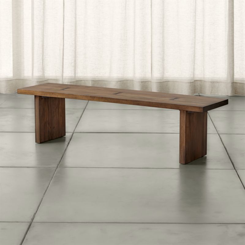 Monarch Shiitake 65" Solid Walnut Bench | Crate and Barrel | Crate & Barrel