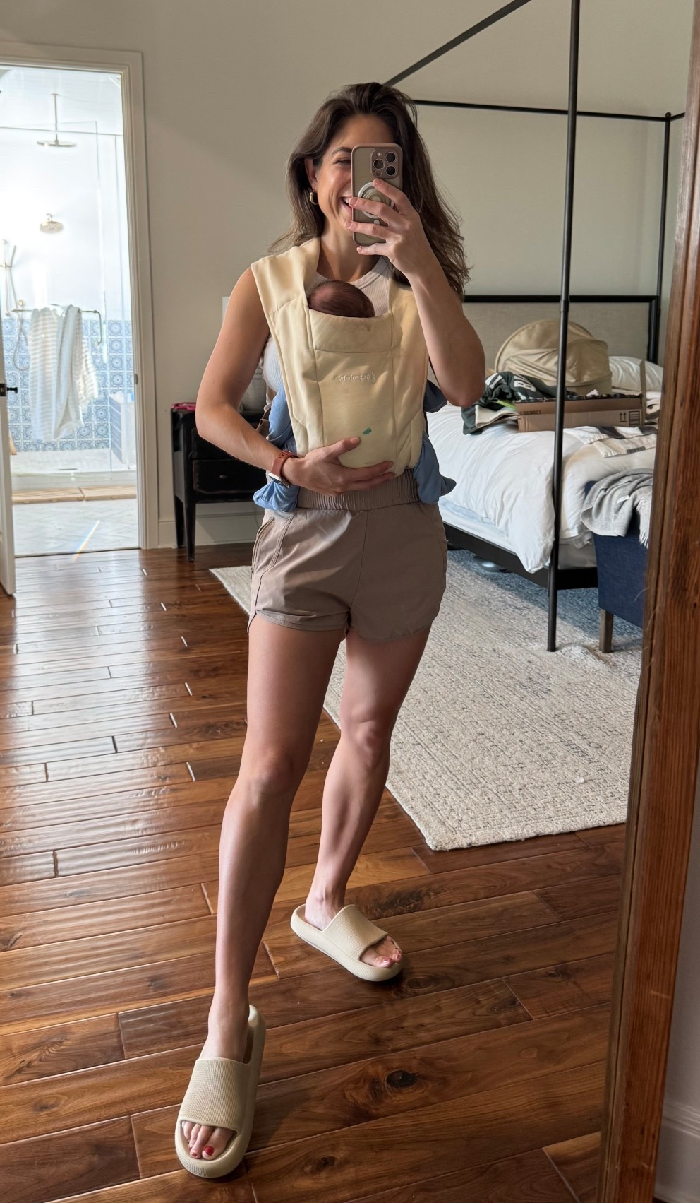 Starting to baby wear 3 weeks postpartum. This is the ergo embrace newborn carrier and I love it! #baby #newborn #babywearing #postpartum 

#LTKBaby #LTKStyleTip #LTKBump