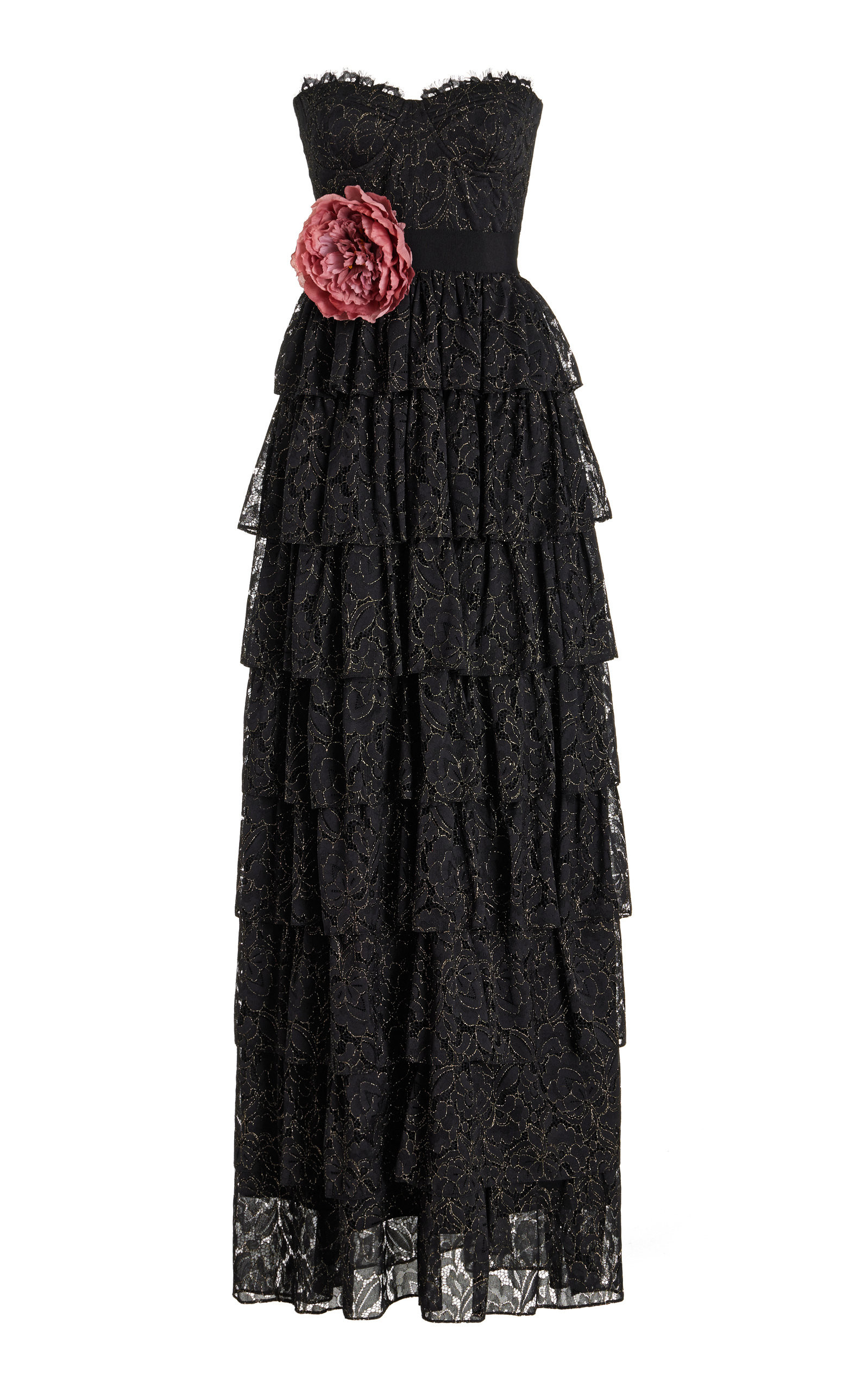 Lola Tiered Lace Strapless Gown | Moda Operandi (Global)