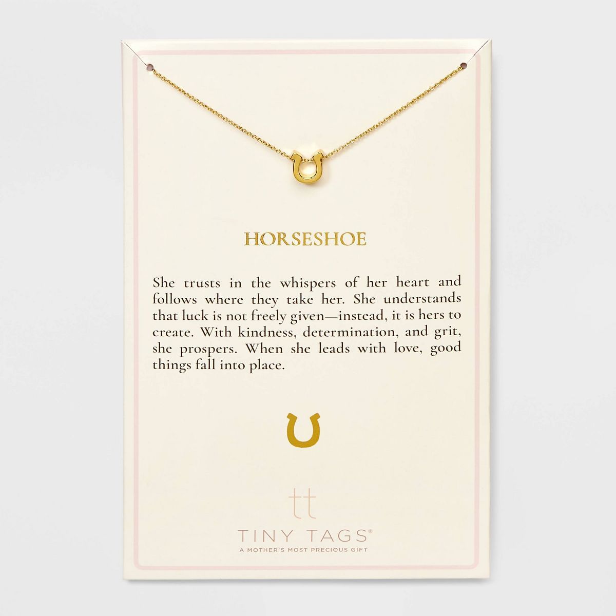 Tiny Tags 14K Gold Ion Plated Horseshoe Chain Necklace - Gold | Target