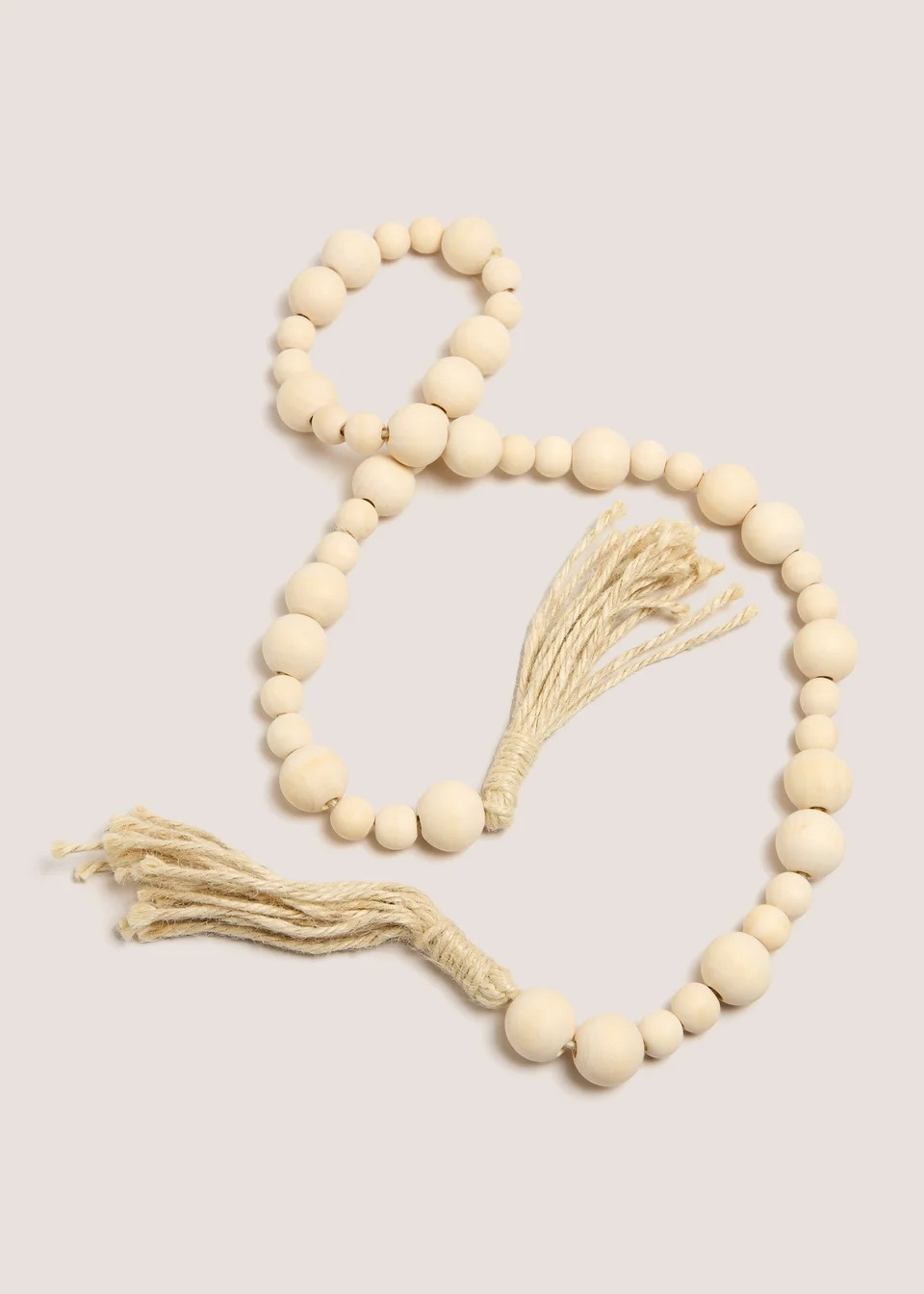 Natural Artisan Beaded Tassel Garland (15cm x 12cm x 12cm) | Matalan (UK)