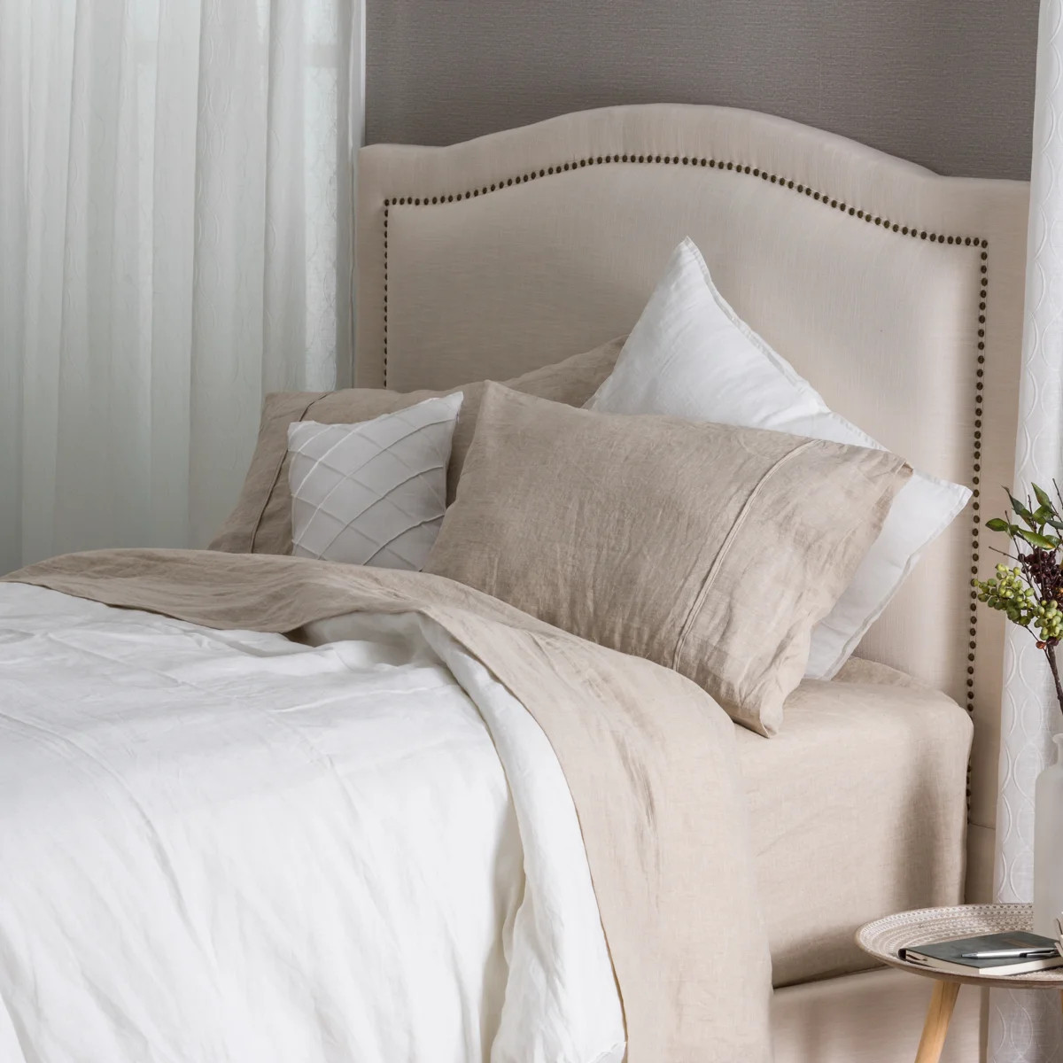 Stone Washed Pure Linen Sheet Set, Fitted Sheet 16" Pocket | Wayfair North America
