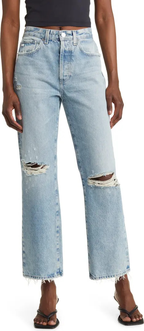 Kinsley Ripped High Waist Ankle Flare Jeans | Nordstrom