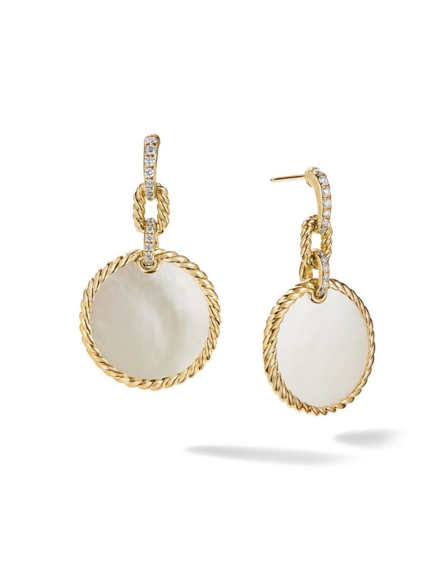 DY Elements Drop Earrings In 14K Yellow Gold With Gemstones & Pavé Diamonds | Saks Fifth Avenue (UK)