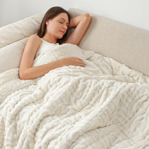 Wemore Jacquard Fleece Weighted Blanket Queen Size 60" x 80" 15lbs, Ultra Soft Cozy Sherpa Weight... | Amazon (US)