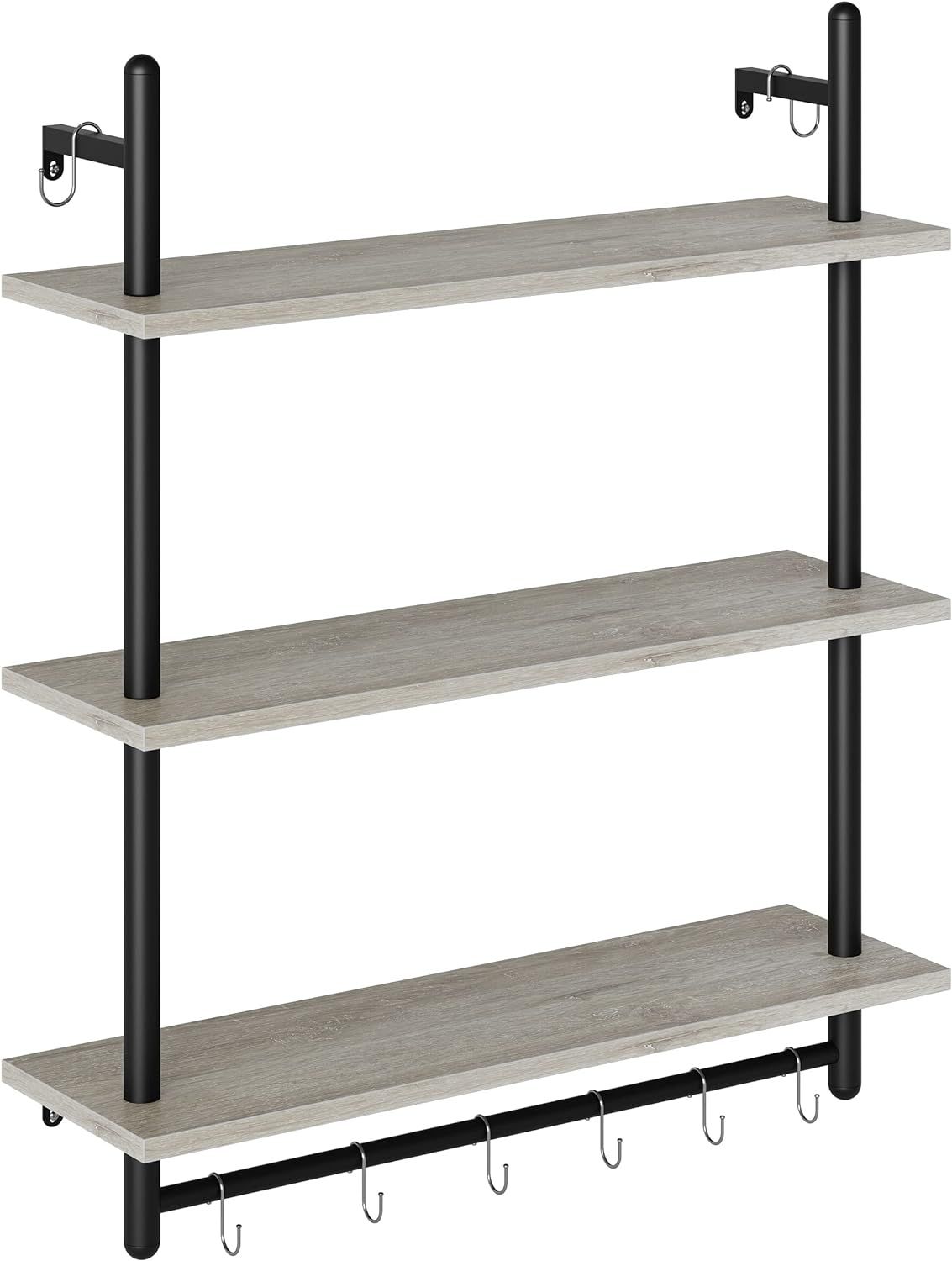 Bestier 3 Tier Industrial Pipe Shelving, Floating Book Shelves for Wall, Storage Hanging Shelves ... | Amazon (US)