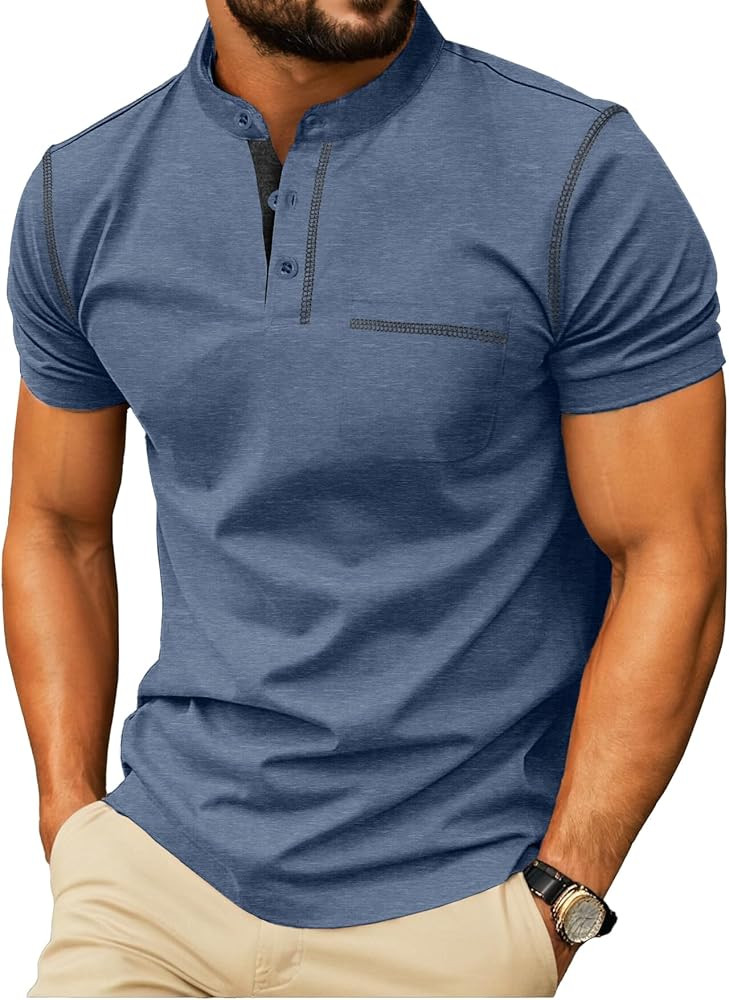 Sailwind Mens Henley Shirts Short Sleeve Summer Casual Classic Cotton T Shirts Pocket Button Shir... | Amazon (US)