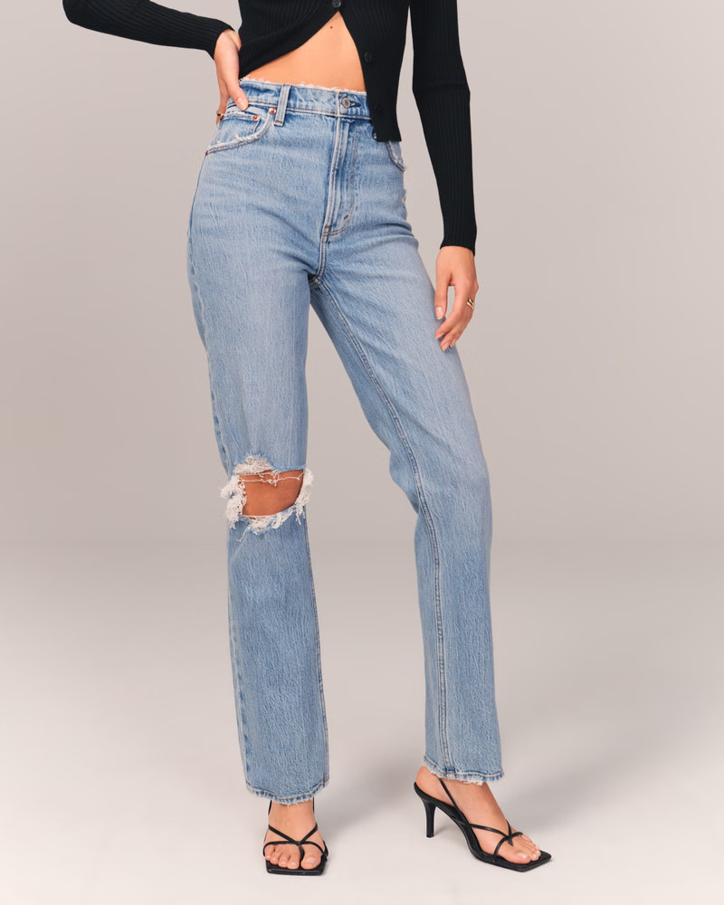 90s Ultra High Rise Straight Jeans | Abercrombie & Fitch (US)