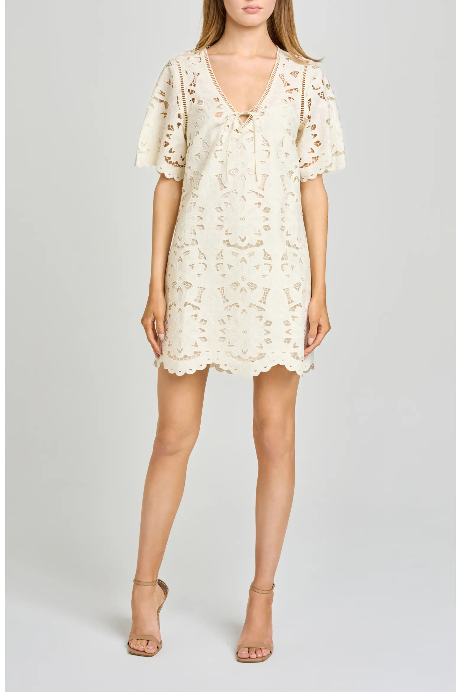 Kenzie Floral Embroidered Ladder Stitch Minidress (Women) | Nordstrom | Nordstrom