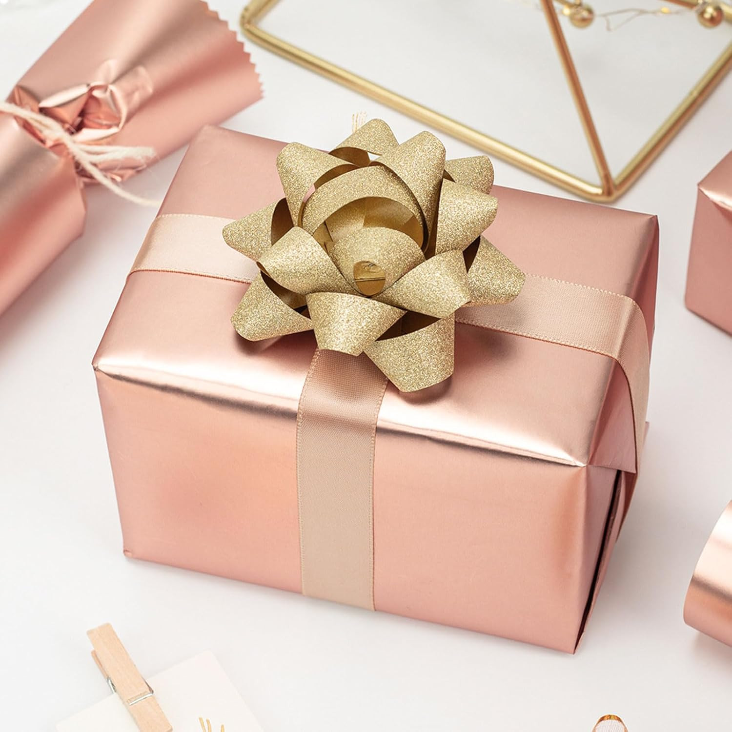 Homeral Jumbo Matte Rose Gold Wrapping Paper Roll - Solid Color for Birthday, Wedding, Girl Baby ... | Amazon (US)