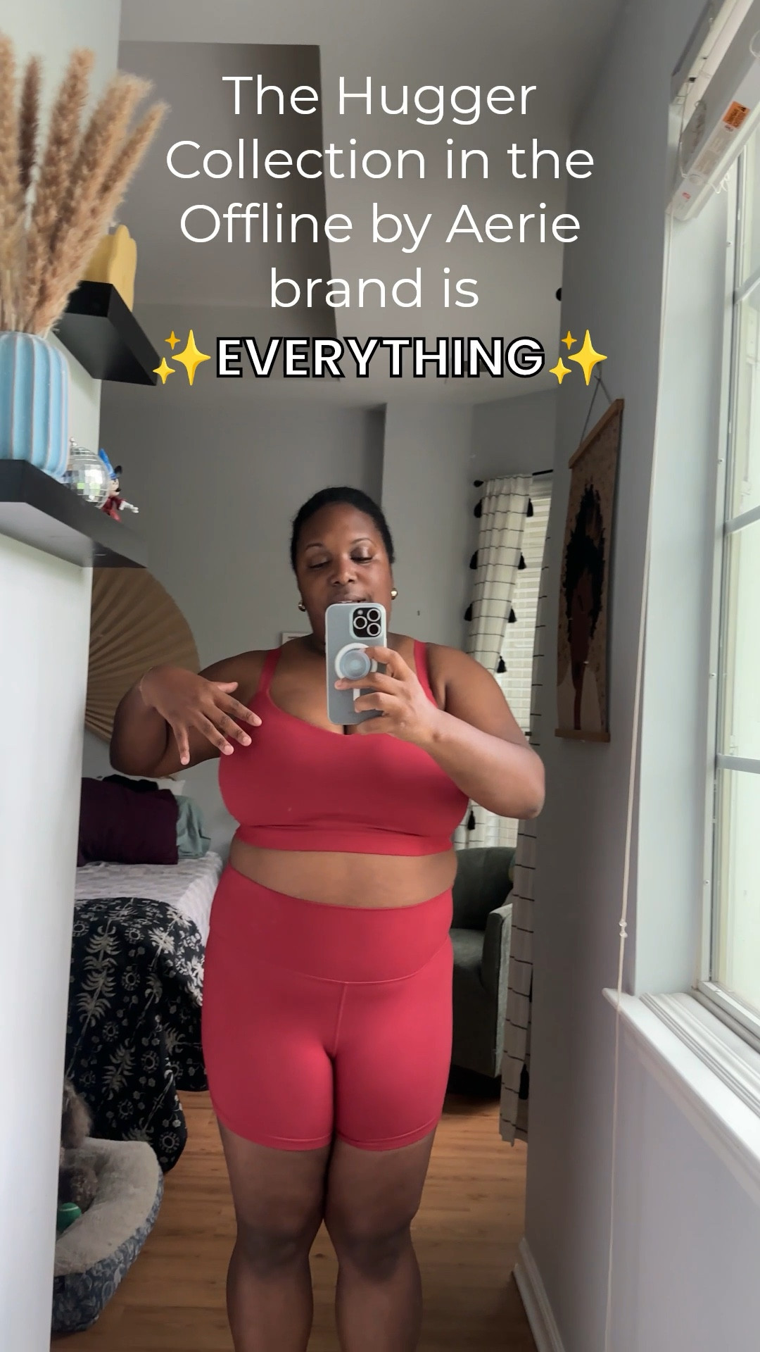 once an AE girlie always and AE girlie! this is the ‘Hugger Collection’ from Offline by Aerie and I am obsessed. 

Sizes:
• biker shorts - XL
• sports bra - XXL (could have sized up for more support as a 38I girlie)



#LTKPlusSize #LTKActive #LTKFindsUnder100