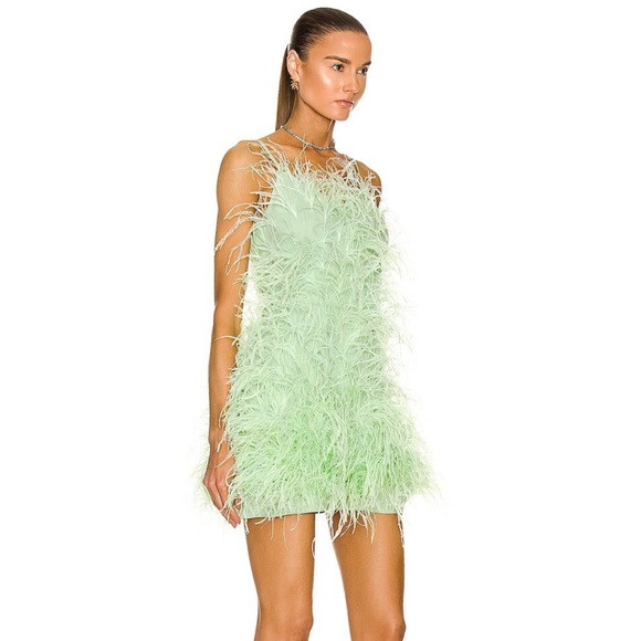 Cult Gaia Zariah Green Feather mini dress | Poshmark