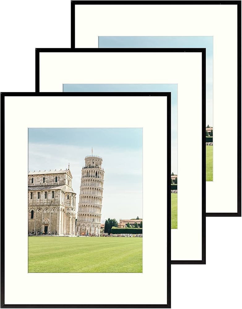 Golden State Art, 11x14 Aluminum Metal Frame with Ivory Mat for 8x10 Pictures, Includes with Sawt... | Amazon (US)