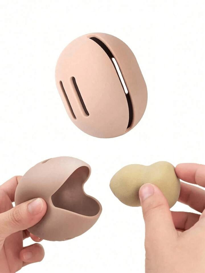 2-Piece Travel Silicone Cosmetic Bag With Makeup Brush Holder, Silicone Makeup Sponge Holder, Bea... | SHEIN