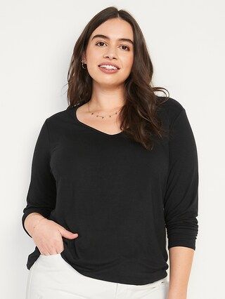 Luxe V-Neck Long-Sleeve T-Shirt for Women | Old Navy (US)