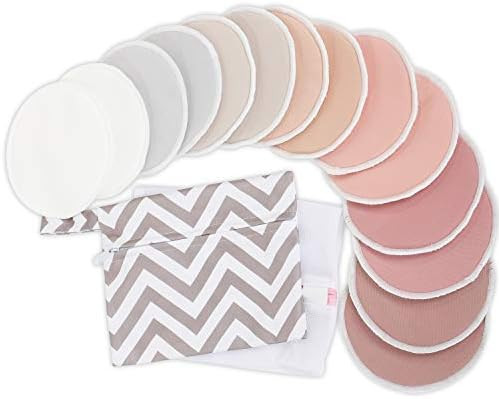 Reusable Nursing Pads for Breastfeeding, 14-Pack - 4-Layers Organic Bamboo Nursing Pads - Breastf... | Amazon (US)