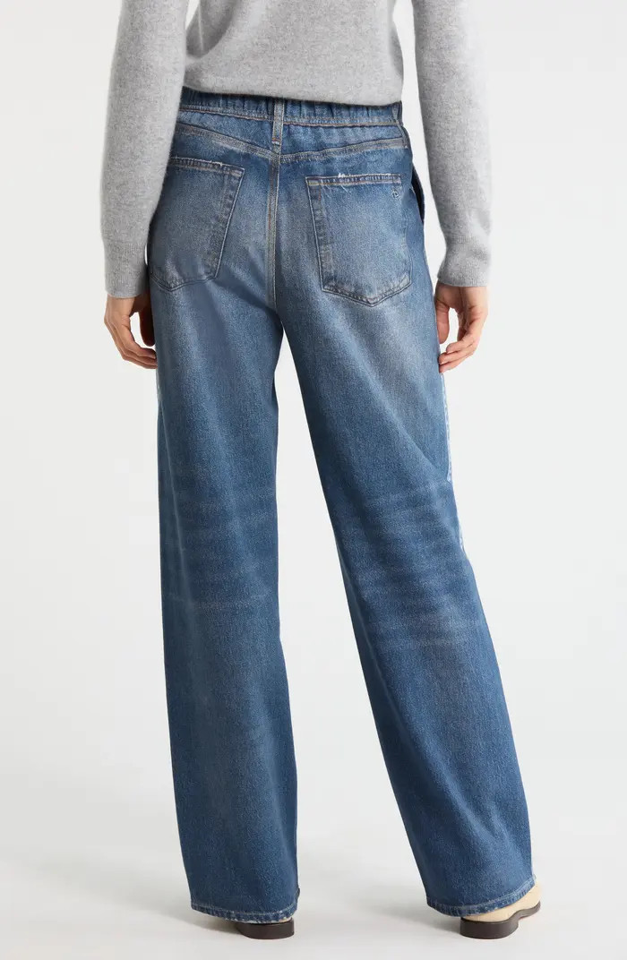 Miramar Side Stripe High Waist Wide Leg Cotton Terry Sweatpant Track Pants | Nordstrom