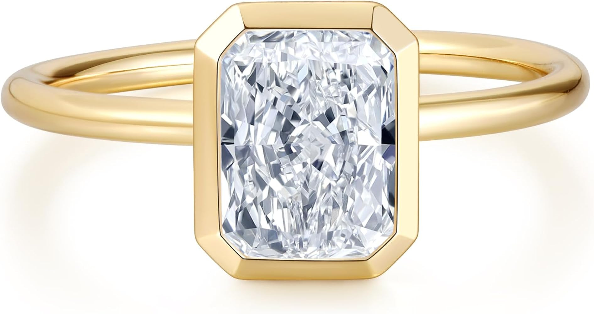 KSTYLE 2CT / 3CT / 5CT Radiant Cut Moissanite Engagement Rings for Women,925 Sterling Silver 14K ... | Amazon (US)