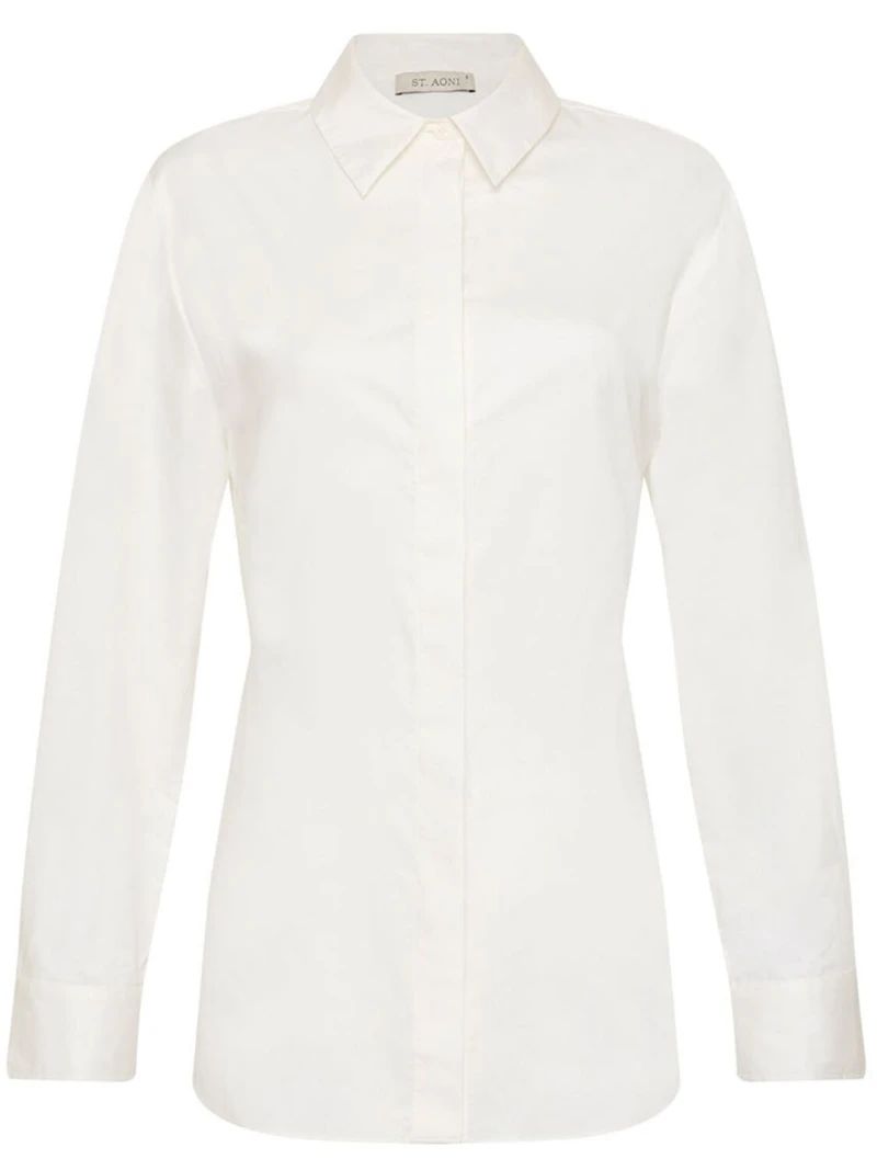 Open back long sleeve cotton shirt - St. Agni - Women | Luisaviaroma | Luisaviaroma
