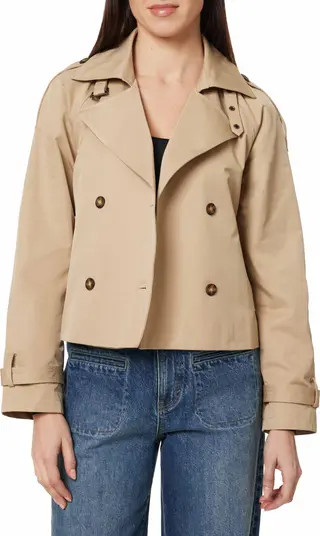 Habitual Belted Cotton Blend Crop Trench Coat | Nordstrom | Nordstrom