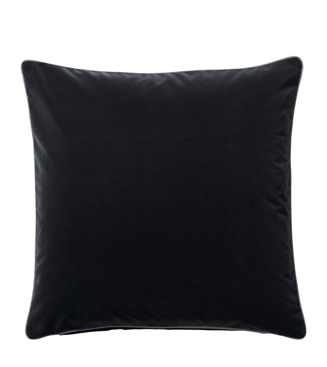 Large Plain Velvet Cushion Cover  - Charcoal | OKA US