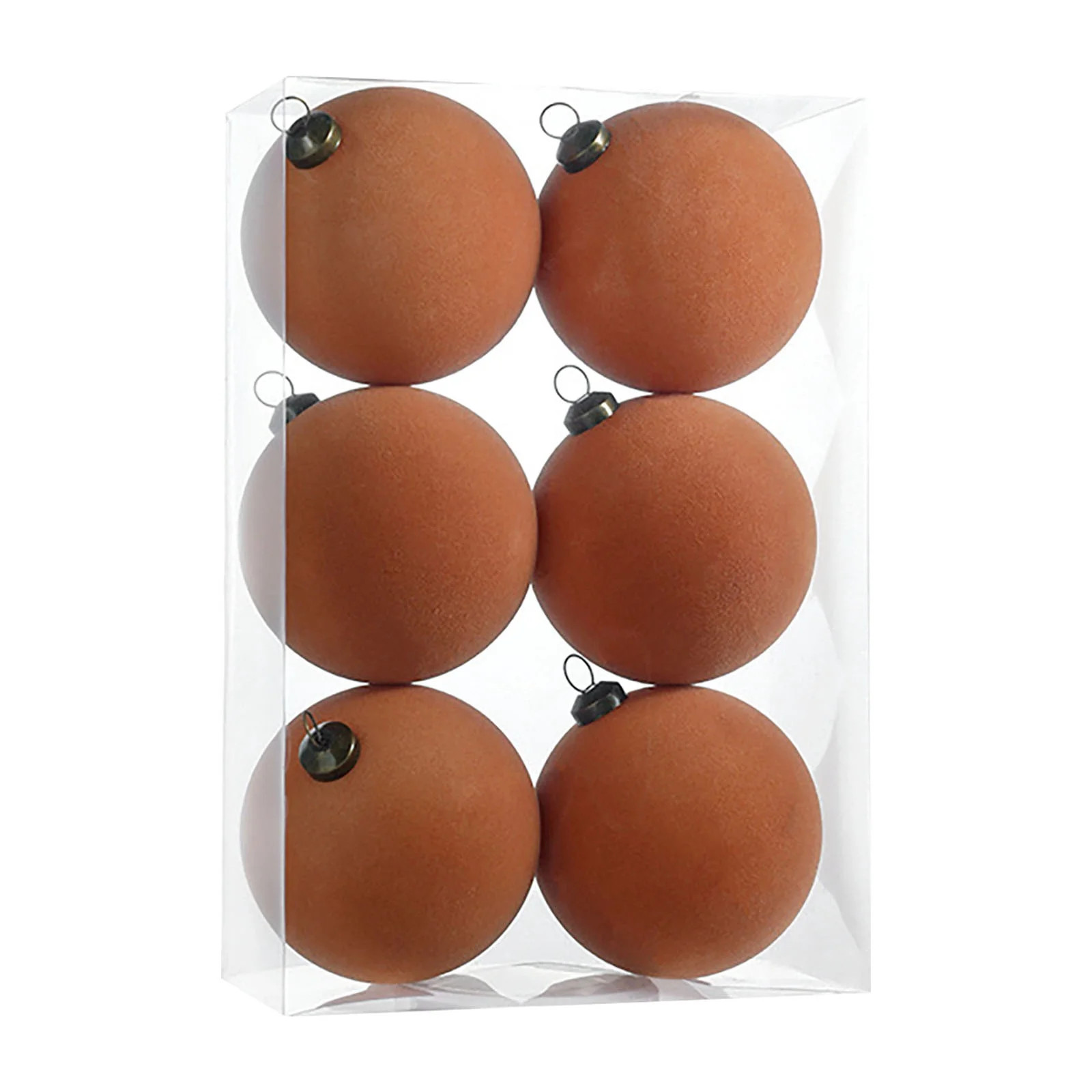 Ke1Clo Velvet Christmas Ornaments Sets, 6PCS Brown Flocked Shatterproof Christmas Ornaments, 80mm... | Walmart (US)