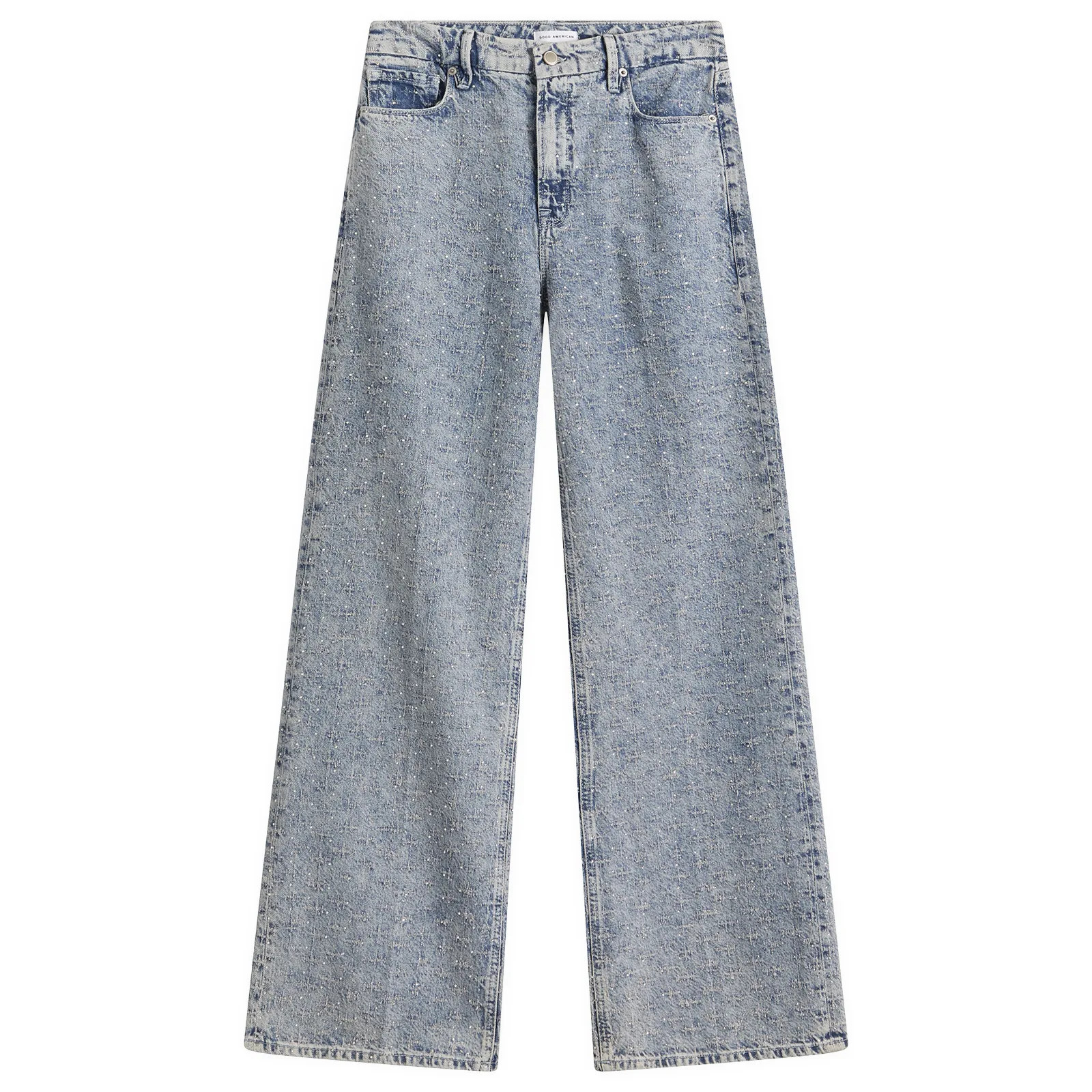 Good American Women's Good Standard Straight Crystal Jeans in Indigo, Size X-Small | END. Clothing
