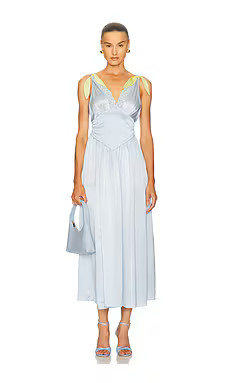 Helsa The Silk Celeste Dress in Powder Blue from Revolve.com | Revolve Clothing (Global)
