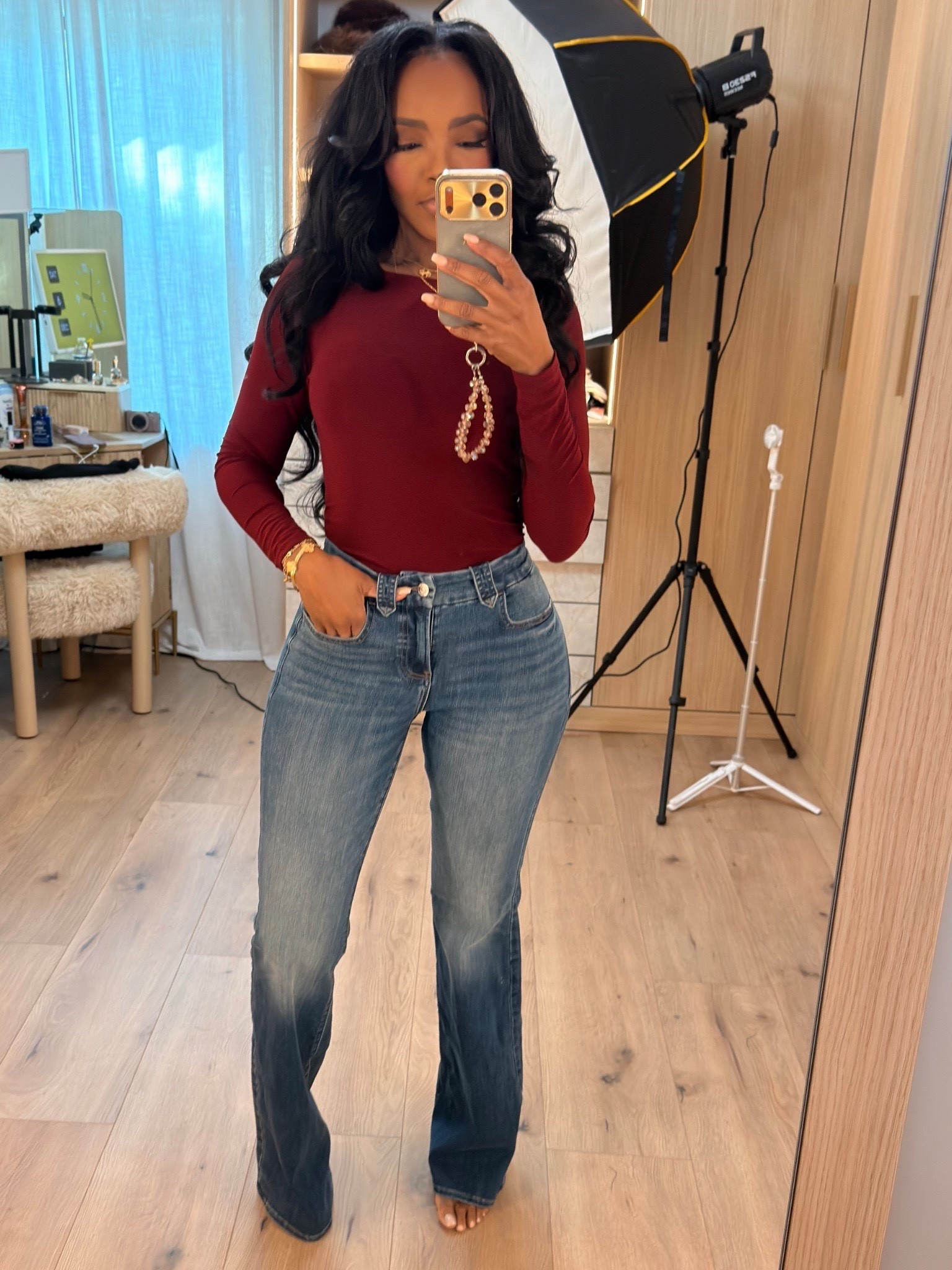 Write a caption full of keywords to increase your discoverability! 🍷 Effortless Everyday Chic — polished basics that never go out of style.
This fitted long-sleeve top paired with classic denim creates that perfect balance of comfortable and put-together. Clean lines, flattering fit, and endlessly wearable for day-to-day life.

Perfect for casual days, errands, lunch dates, work-from-home looks, and easy everyday outfits.

Tap to get details.

📏 Sizing:
Top: Small  
Jeans: 27 Long  

Measurements: 5’4” · 138 lbs · 34D · 27” waist · 40” hips

Classic denim outfit, everyday basics outfit, fitted long sleeve top, casual chic style, flattering jeans look, timeless wardrobe staples.

Follow me on Instagram and YouTube @kirasfashionfinds

#LTKootd #LTKgrwm