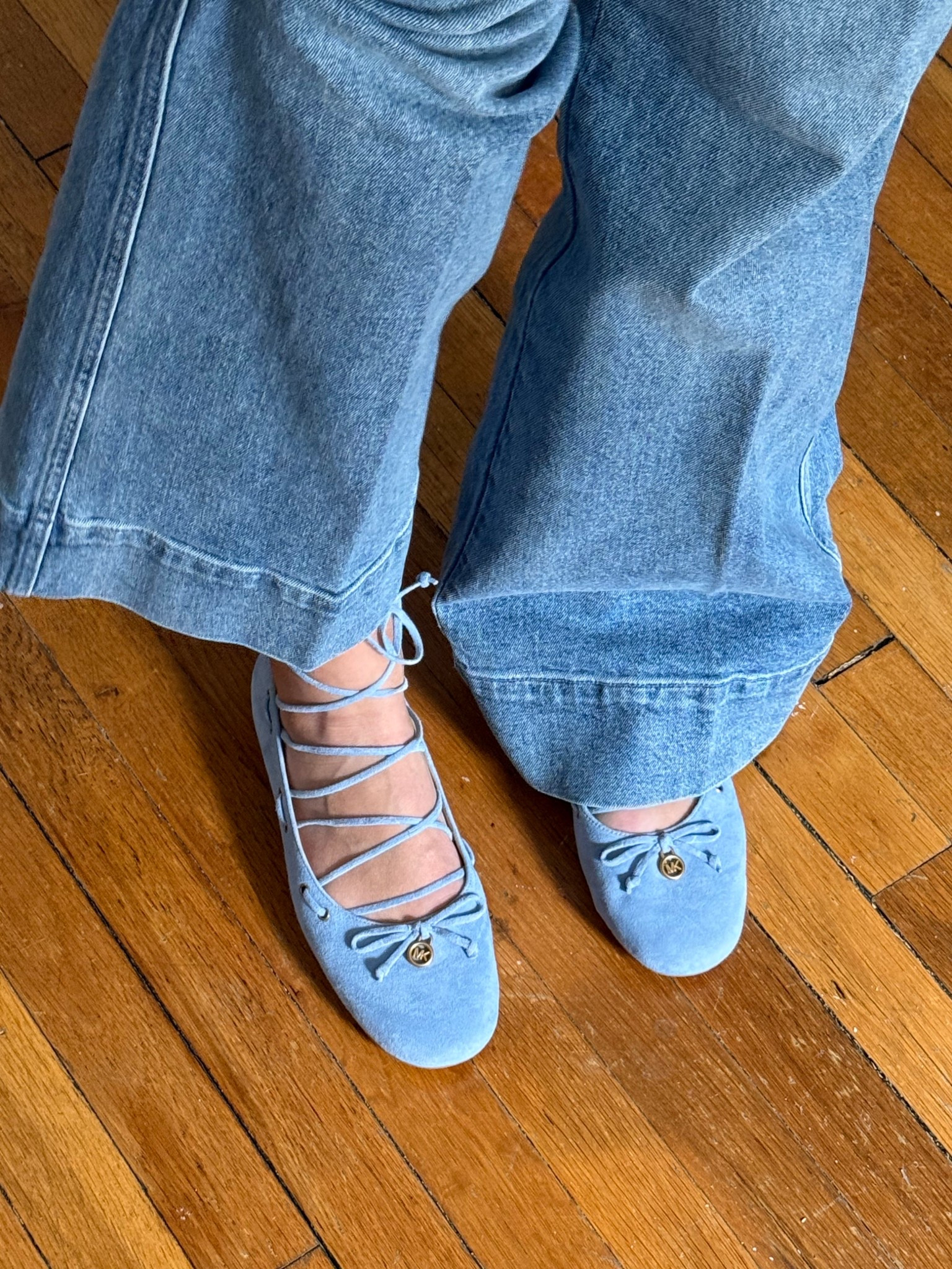 Baby blue ballet flats