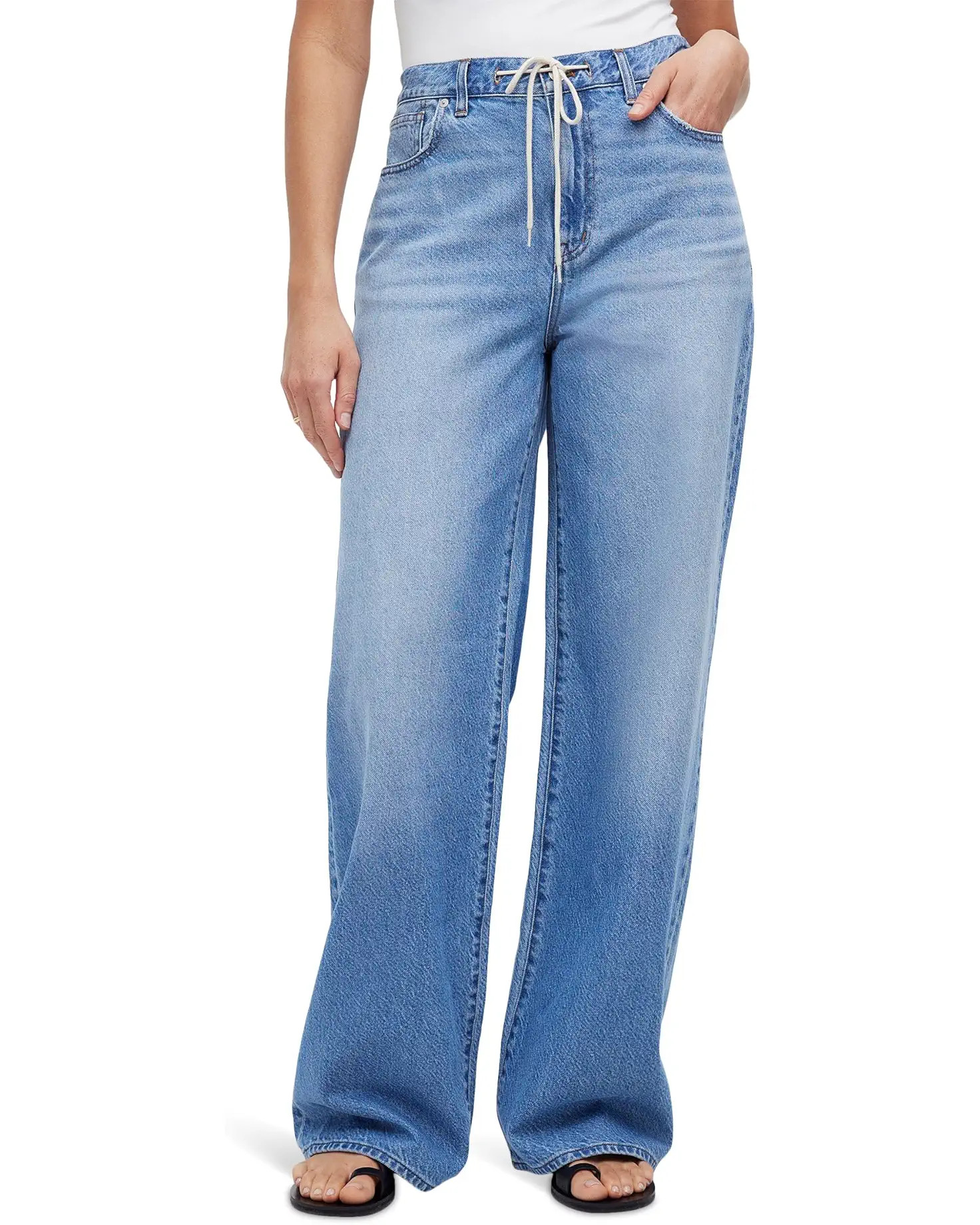 Madewell Superwide-Leg Jeans in Hambley Wash: Drawstring Edition | Zappos