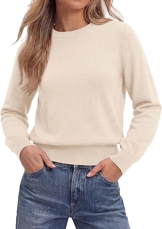 Lightweight Pullover Tops,Work Business Casual Outfits,Soft Knit Fall Sweater,Winter Clothing,Cla... | Amazon (US)