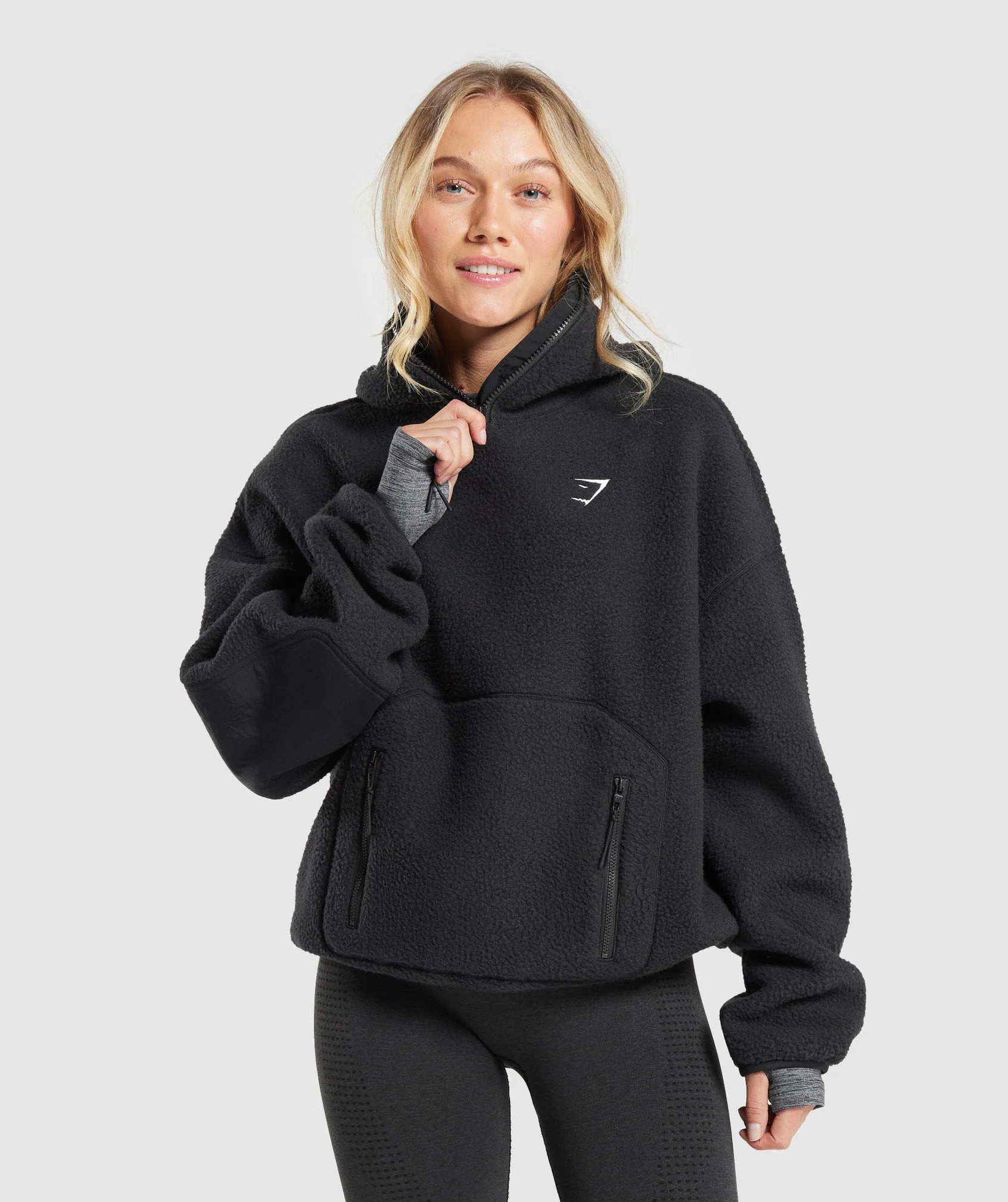 Gymshark Holt Textured Fleece - Black | Gymshark UK