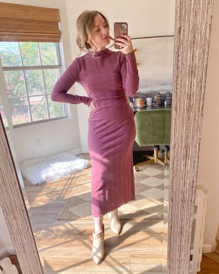Sweater dress. Purple sweater dress. Plum sweater dress. Fall family photos outfits. Runs true to size, wearing my normal small.

#LTKworkwear #LTKSeasonal #LTKBacktoSchool