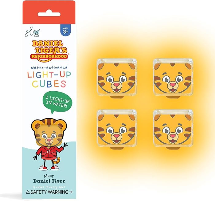 Glo Pals x Daniel Tiger's Neighborhood Water-Activated Bath Toy with 4 Reusable Light-Up Cubes fo... | Amazon (US)