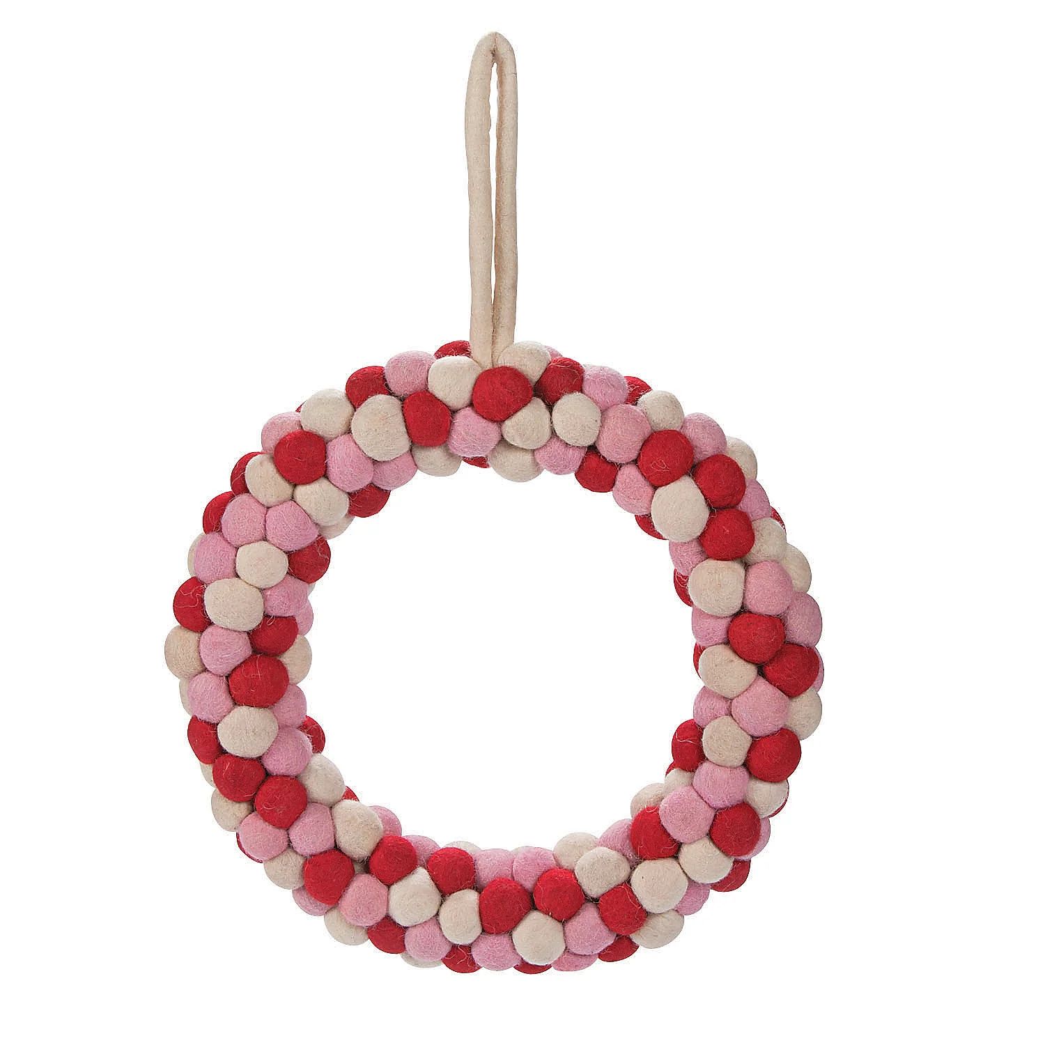 Valentine Pom Pom Wreath - Home Decor - 1 Piece | Walmart (US)