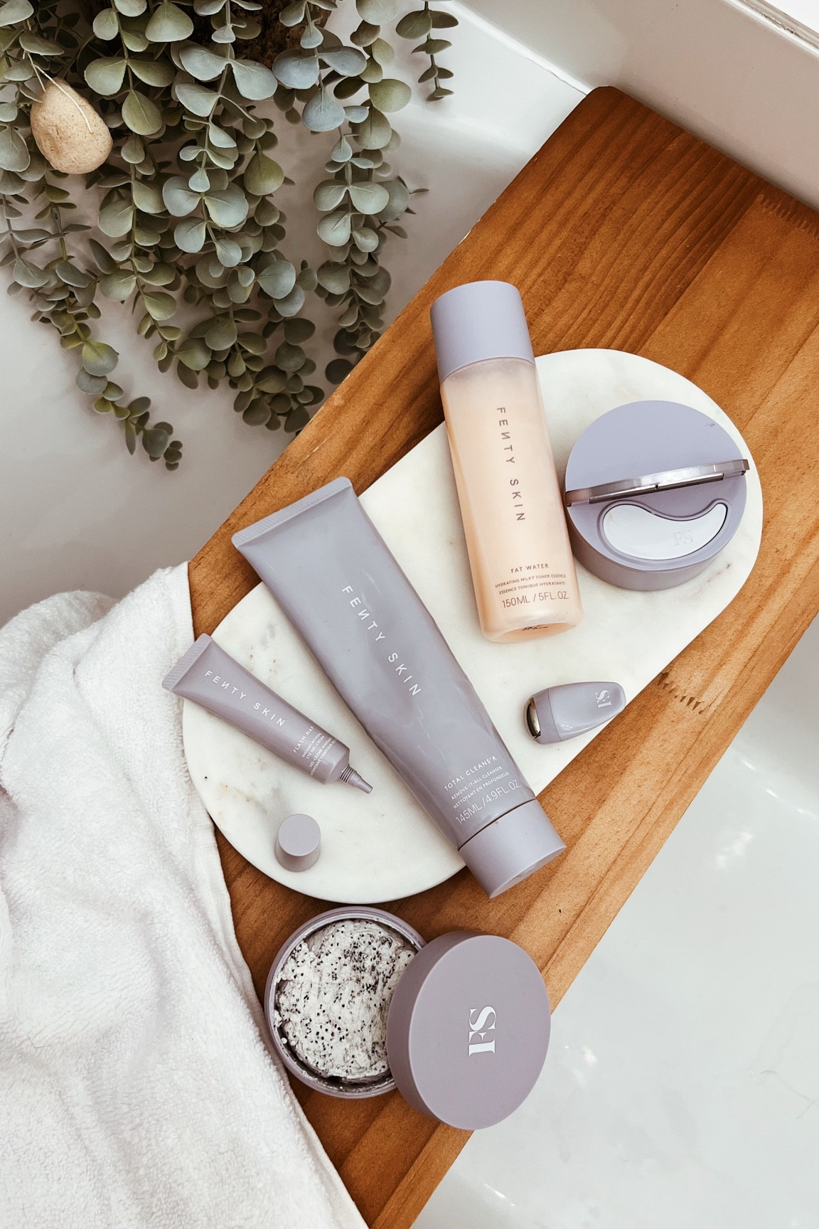 Spring Cleaning 🌙✨ [Save For Inspo]
Signing out of my long day with some selfcare + serving skincare Inspo using some of my favourites from Fenty Skin! Have you used the range yet?

Products:
- Total Cleans’R Remove-It-All Cleanser
- Cookies N Clean Whipped Clay Detox Face Mask
- Fat Water Hydrating Milky Toner Essence
- Flash Nap Instant Revival Eye Gel-Cream Massage Tool
- Instant Reset Overnight Recovery Gel-Cream

P.s. Drinking an Ayurvedic Rose tea blend by @yogitea

#skincareroutine #fentyskin #bedtimeroutine #selfcaredaily #bodyposi

#LTKeurope #LTKbeauty #LTKunder50