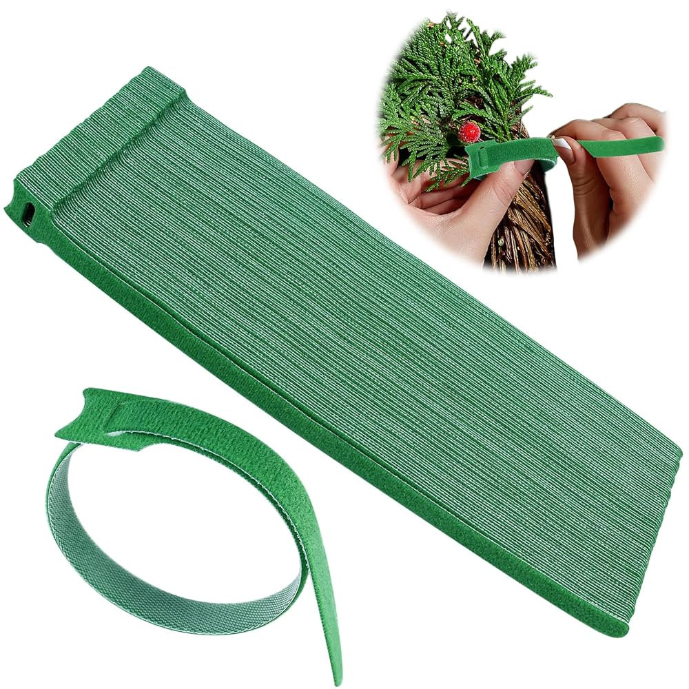 80Pcs Christmas Garland Ties Green Hook and Loop Plant Cable Ties Adjustable Holiday Garland Ties... | Amazon (US)