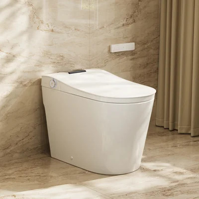 HOROW T39 Smart Bidet Toilet with Auto Open/Close, Auto Flush, Foam Shield, Heated Seat, Ambient Lighting & Built-In Tank, 0.8/1.28 GPF Dual Flush | Wayfair North America