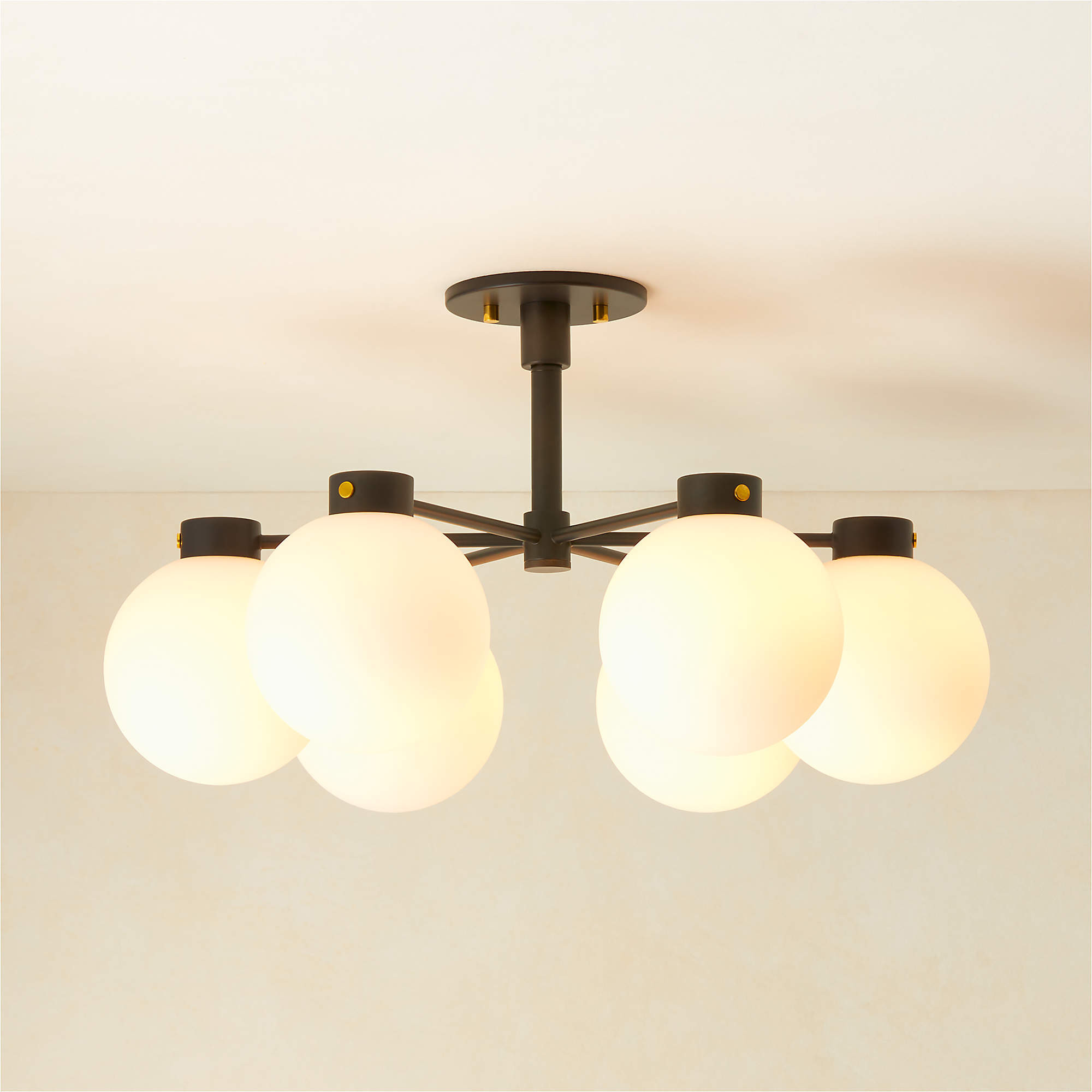 Marra 6-Light Black Flush Mount Light + Reviews | CB2 | CB2
