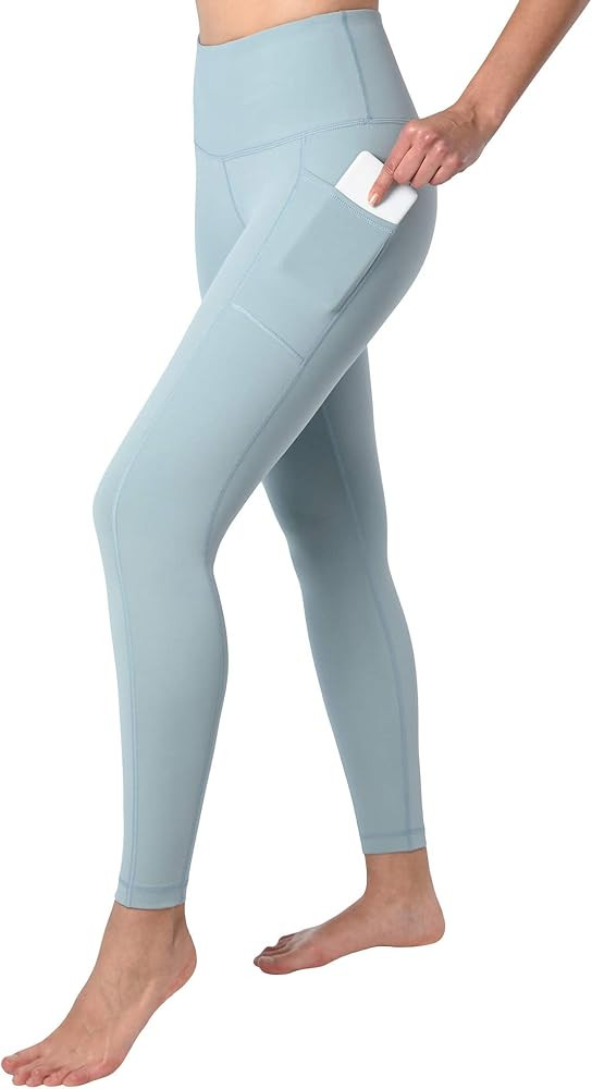 90 Degree By Reflex High Waist Tummy Control Squat Proof Ankle Length Leggings with Pockets | Amazon (US)