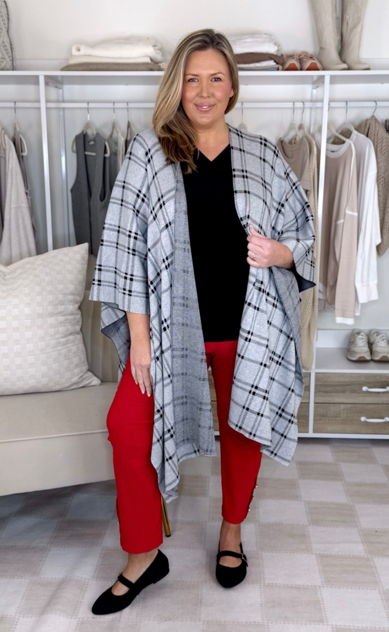 Wearing a 18/20 in the top, one size in the poncho, 20 in the pants.

Plus size fashion, holiday outfit ideas, midsize fashion, everyday outfit ideas, mom style, lane Bryant haul, what to wear holidays

#LTKPlusSize #LTKHoliday #LTKMidsize