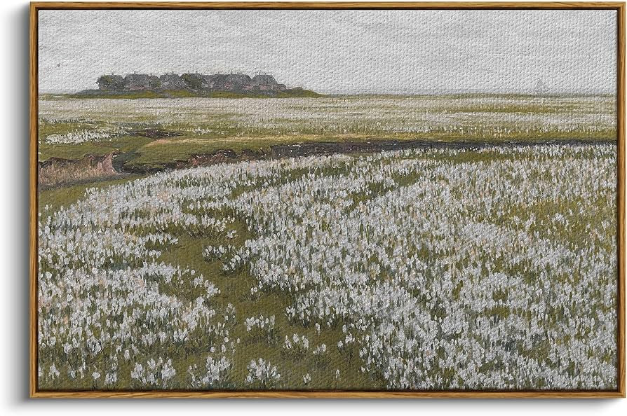 InSimSea Framed Canvas Wall Art Vintage Decor, Classical Grassland Paintings Large Wall Art, Mead... | Amazon (US)