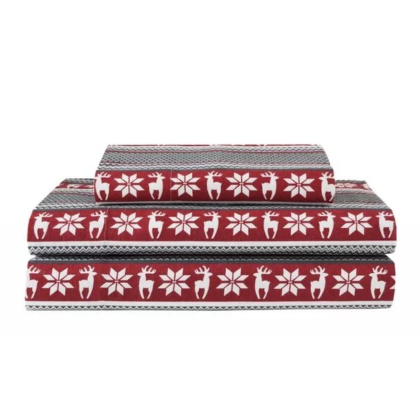 Winter Nights Cotton Flannel Sheet Set, Twin, Deer - Walmart.com | Walmart (US)